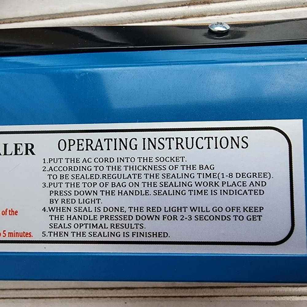 Yeler PFS-200 Manual Hand Impulse Plastic Bag Film Sealer R11 - Picture 7 of 9